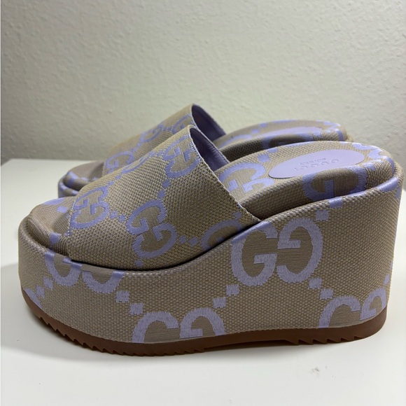 Gucci Jumbo GG Platform Mules Sandals Slide - Picture 3 of 9